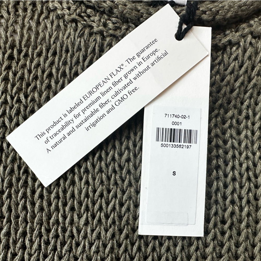 Banana Republic Olive 100% linen Knit Short Sleeve Top NWT - Picture 4 of 5